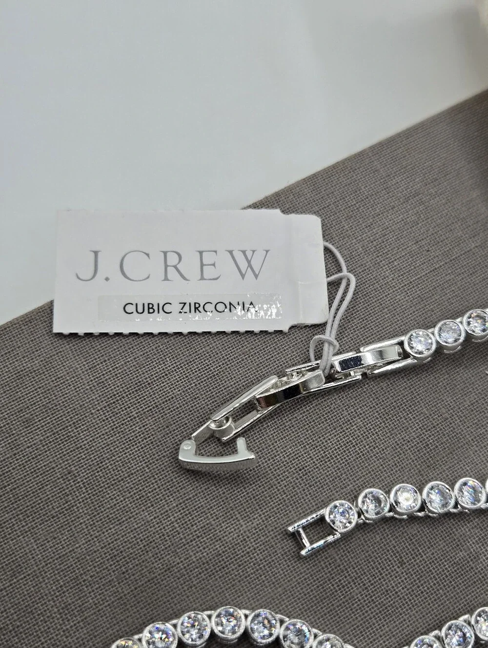 J. Crew Round Cubic Zirconia Bezel-Set Tennis Choker Necklace 16